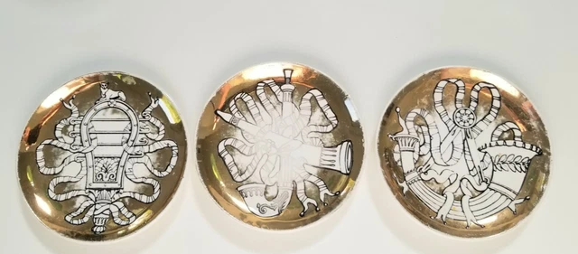 1950s Fornasetti Milano Musicalia Coaster Plates Bonwitt Teller Fair/Good 1950s Fornasetti Milano Musicalia Coaster Plates Bonwitt Teller Fair/Good