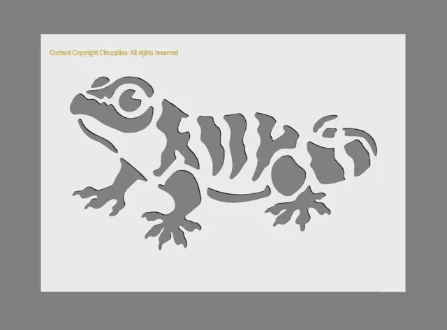 MYLAR STENCIL 'Gecko Lizard'125/190 micron A3/A4/A5 size Wall Cookie Craft DIY