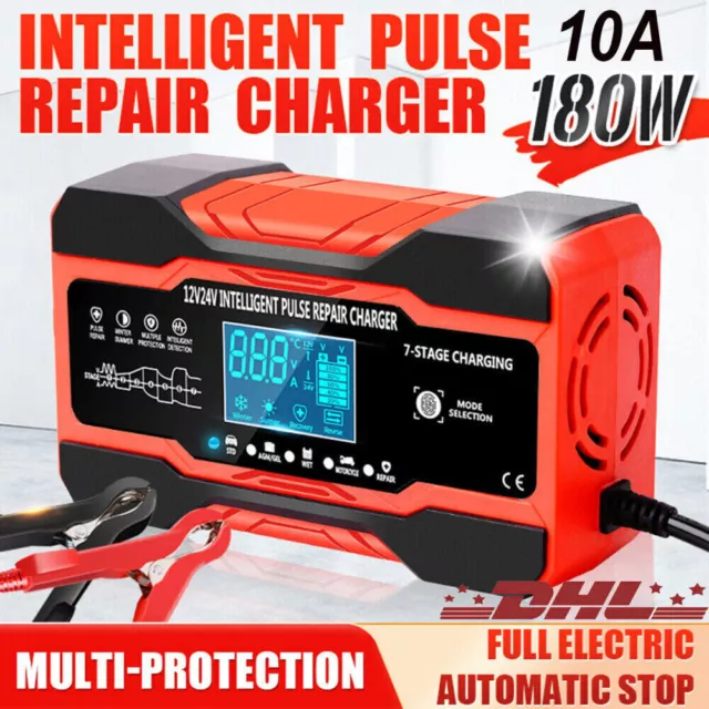 180W 12/24V Auto Autobatterie Ladegerät AGM GEL Intelligent Pulse Repair DHL 3