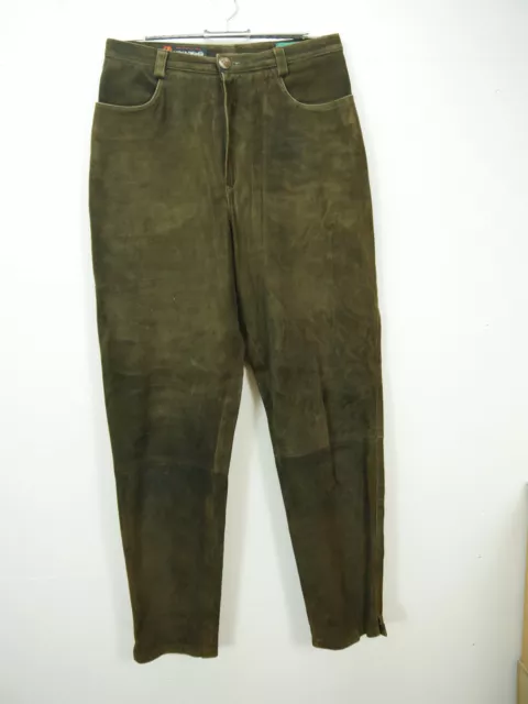 Pantaloni lunghi in pelle Meindl in pelle scamosciata di capra super comodi marrone taglia 44