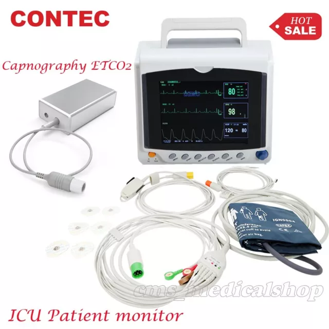 CONTEC Vital Signs ICU-Patientenmonitor mit ETCO2-Kapnograph CMS6000C