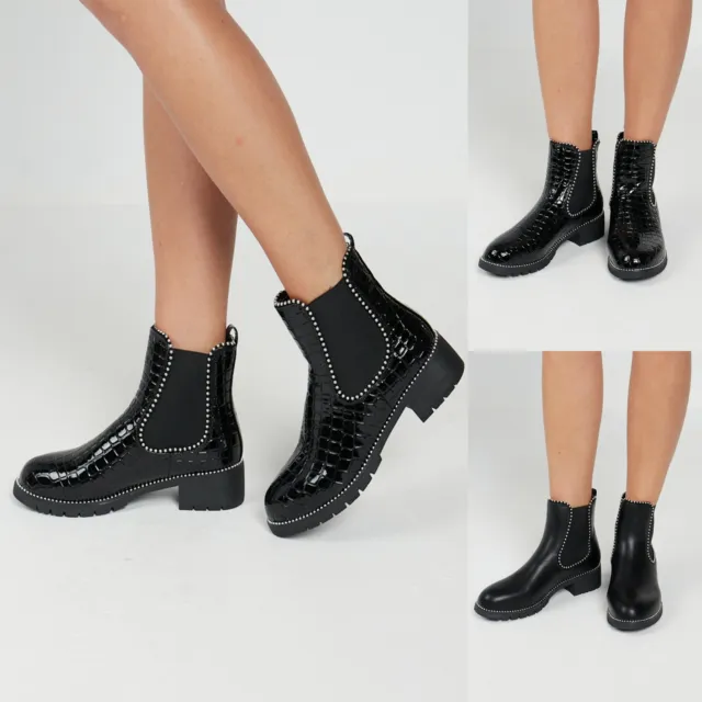 Low Chunky Heel Chelsea Boots
