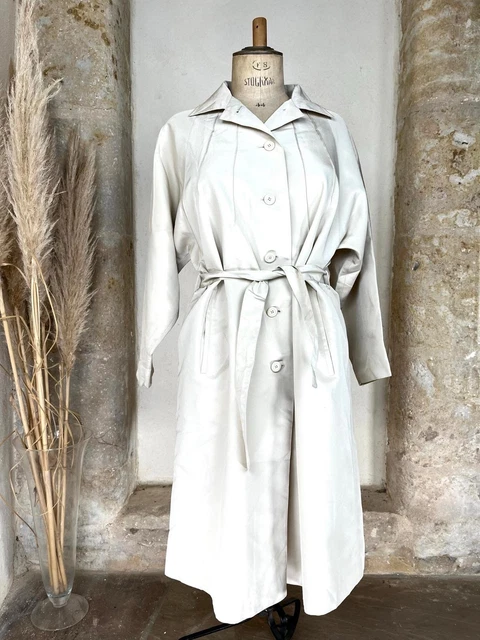 Trench Vintage Mac Farlane - Made In France, Taille 48, Couleur Gris Noir, Très Bon état