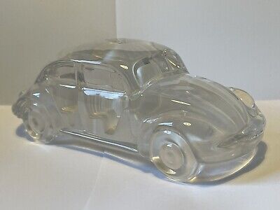 HOFBAUER VW Volkswagen Beetle Lead Crystal Glass Paperweight West Germany DUB