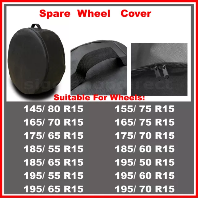 R15 Spare Wheel Cover Tyre Tire Storage Bag Car Van Caravan Motorhome Truck RW53