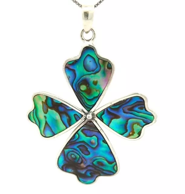 Video Samuel B Behnam BJC Natural  Abalone 925 Sterling Silver Cross Necklace