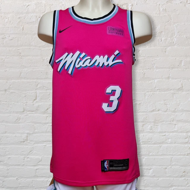 Nike Dwyane Wade Miami Heat Earned Edition Swingman Jersey in Pink