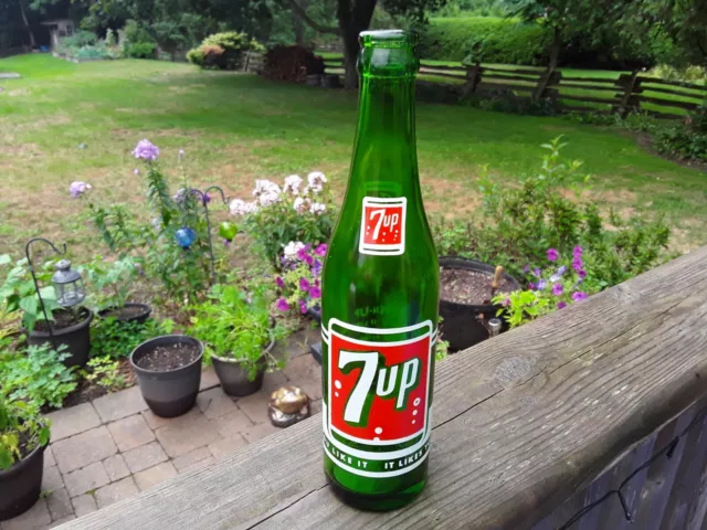 7 UP Soda Bottle 10 Fl OZ Collectible Pop Bottle Pepsi Cola Company