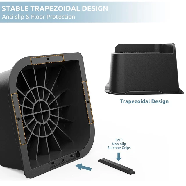 BED RISERS 3 Inch Heavy Duty, 4.8x4.8In Wide Opening Furniture Risers ...