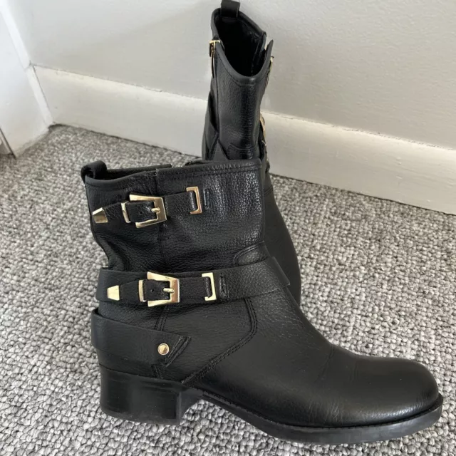 Mark Fisher Black Leather Booties bicker Boots Size 7.5/8 M