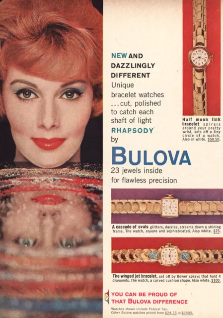 1959 Bulova Watch: Dazzlingly Different Vintage Print Ad