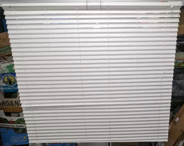 71 in. W x 72 in. L x 2 in. D Bali Corded White Faux Wood Plantation Blind *READ