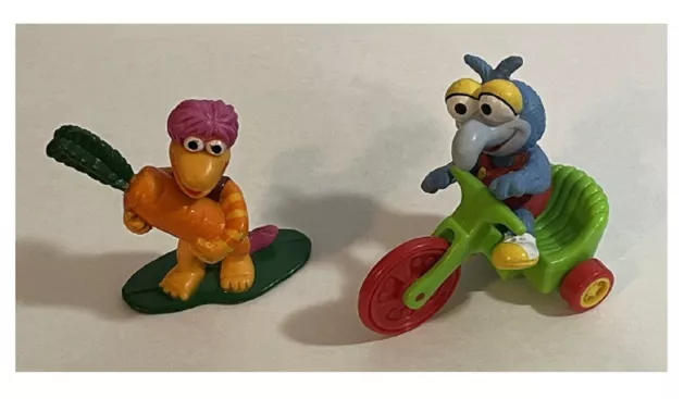 Vintage 1980's Henson Fraggle Rock Gobo & Carrot - Muppets Gonzo on Bike Toys