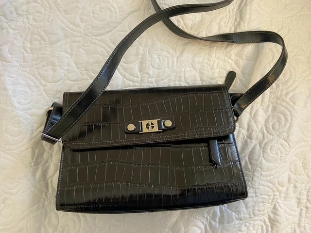 BLACK FRIDAY DEAL!! Giani Bernini Tobacco Black Faux Leather Croco Crossbody Bag