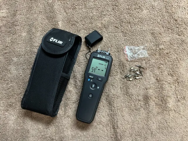VERY CLEAN FLIR MR55 Pin Moisture Meter with Bluetooth, Includes Pouch & Pins