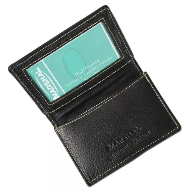 Premium Leather Contrast Stitch Expandable ID Credit card holder wallet Minimali