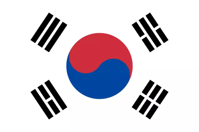 Südkorea Fahne 90x150 cm mit Ösen 150x90 South Korea Flag Hiss Flagge Deko WM EM