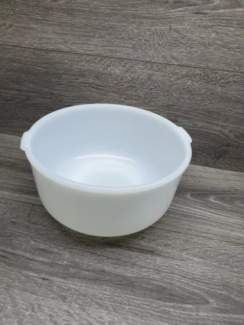 Vintage Glassbake White Milk Glass Mixing Bowl with Handles for Sunbeam 12 CJ