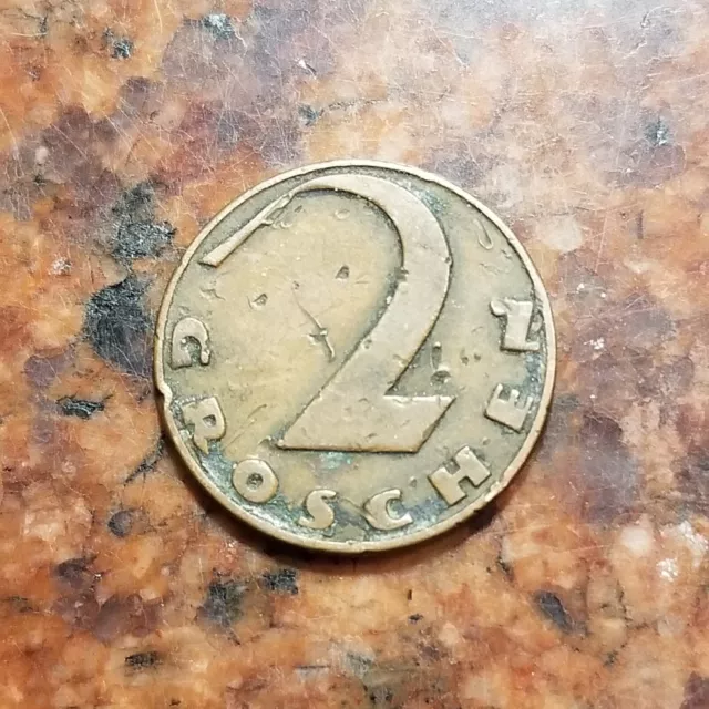 1925 Austria 2 Groschen Coin - #B2797 2