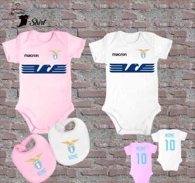 AC COMPLETINO BODY BAVAGLINO NEONATO AC ROMA PERSONALIZZATO CON NOME IDEA REGALO 