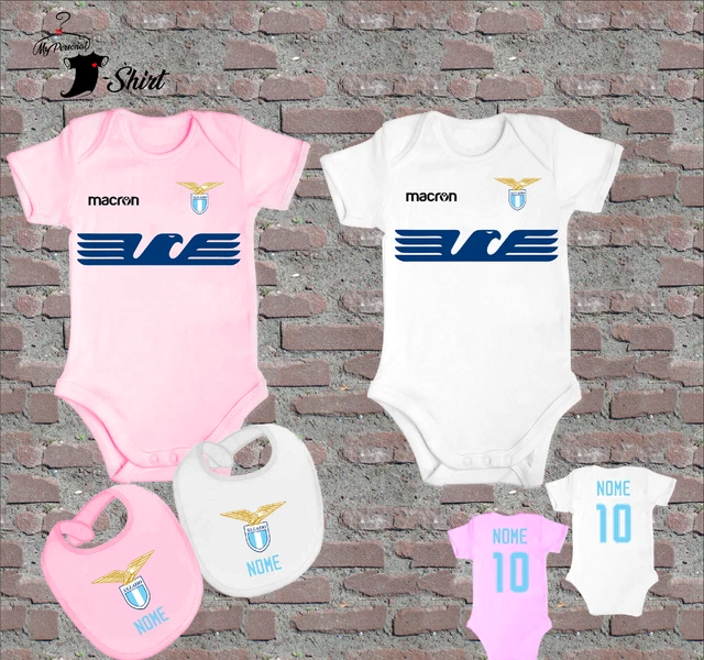 Coordinato Body Bavaglino Neonato Lazio Personalizzato Con Nome Idea Regalo