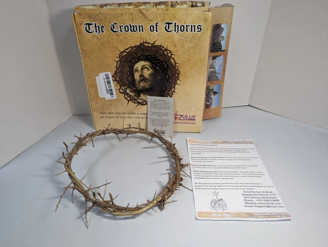 Couronne D’épines Authentique De Jérusalem – Reproduction Grandeur Nature Avec Certificat, Décoration Religieuse - 2