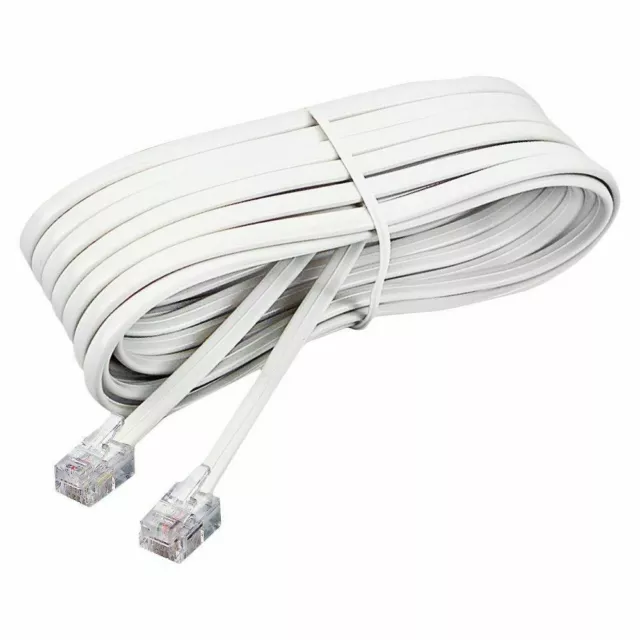 1m/2m/3m/5m/10m/15m RJ11 6P4C Telephone Cable - Landline / ADSL / Handset 2