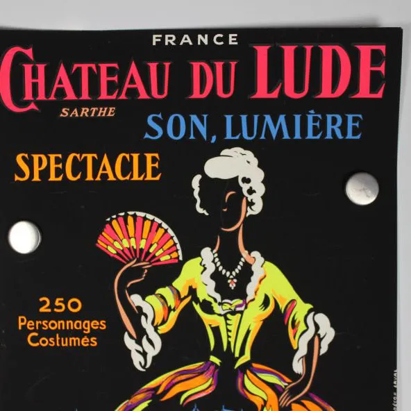 Chateau du Lude Spectacle 1963 Sarthe Poster Plakat 60er Jahre Frankreich