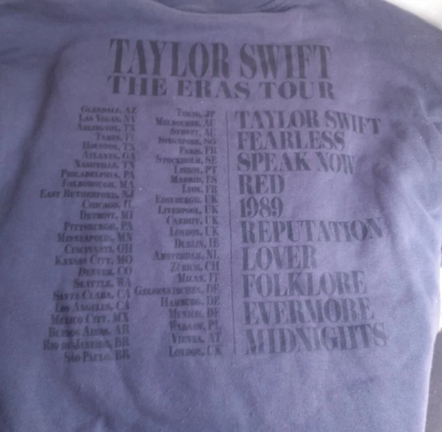 2023 TAYLOR SWIFT The Eras Tour Official Merch Blue Crewneck Sweatshirt Large L 233.09