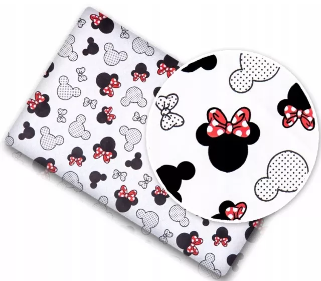 Baby Fitted Crib Sheet 100% Cotton To Fit Crib Toddler Bed 90x40cm Minnie Mouse