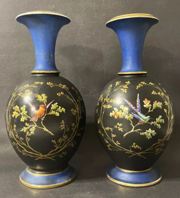 Rare Exceptional Antique John Bennett NYC (1840-1907) Pair of Vases