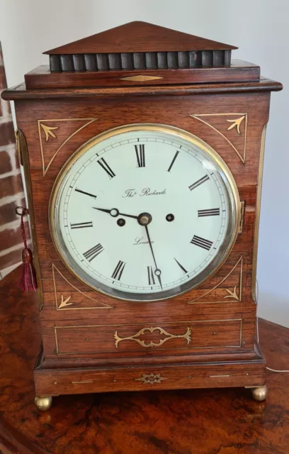 1825 Chamfer Top London Bracket Clock 19Th C Rosewood Table Fusee 8 Day English