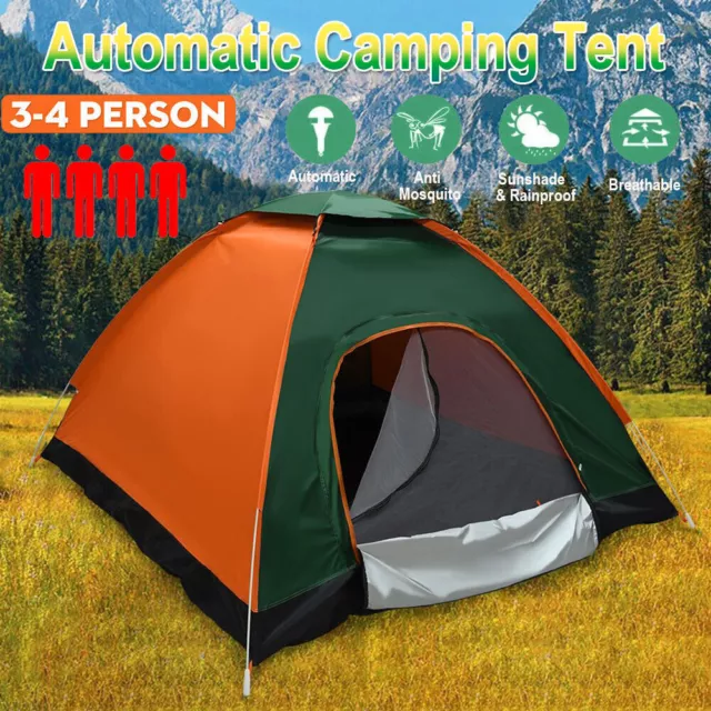 Wurfzelt Pop-up Zelt Automatikzelt Camping Strand Trekkingzelt 3-4  Personen DHL