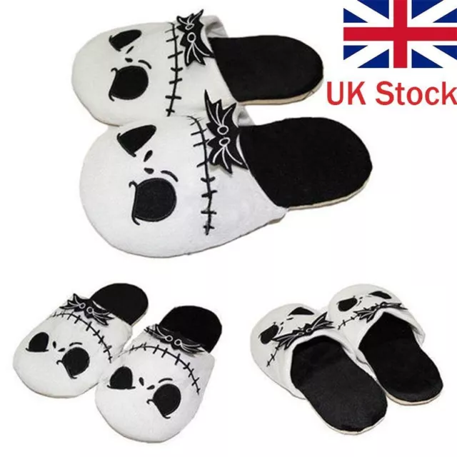 UK The Nightmare Before Christmas Jack Skellington Slippers Plush Warm Shoes