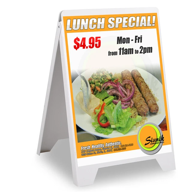 InstaHibit Double Sided Signboard Folding Display Sandwich Board Sidewalk Sign