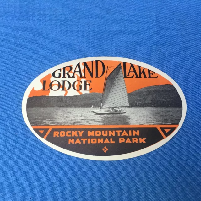 Vtg Colorado Rocky Mountain National Park Grand Lake Lodge Luggage Label #2