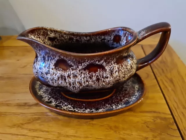 Gravy Boat On Tray Dish Fosters Honeycombe Cornish Pottery