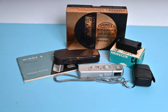 Vintage MINOX B Subminiature Spy Camera BOXED w/Extras CLEAN