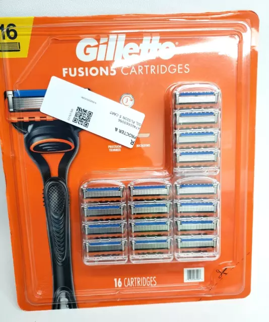 16 cartuchos de recarga de maquinilla de afeitar de 5 hojas Gillette Fusion5 para hombre se adaptan a todas las asas Fusion5