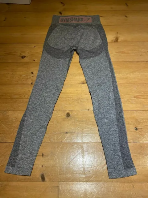 GYMSHARK FLEX HIGH Waisted Leggings Charcoal Marl And Pink Size Small  £19.99 - PicClick UK