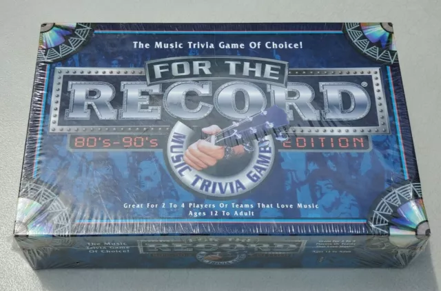 FOR THE RECORD 80's 90's edition New. Sealed board game party Nineties Eighties