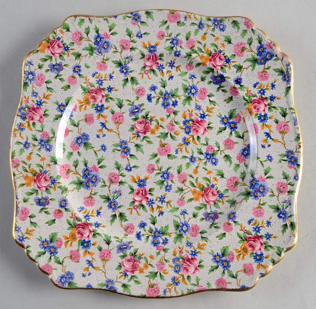 Royal Winton Old Cottage Chintz  Square Dinner Plate 641702
