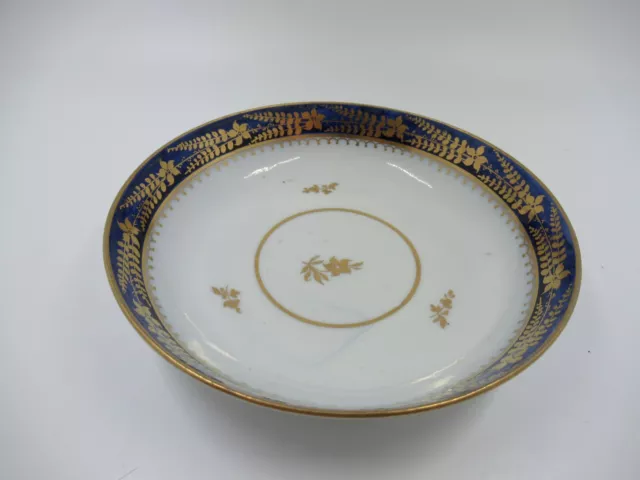 Antique Chamberlain Worcester Tea Bowl / Saucer Cobalt Blue Hand-gilded 5.25"