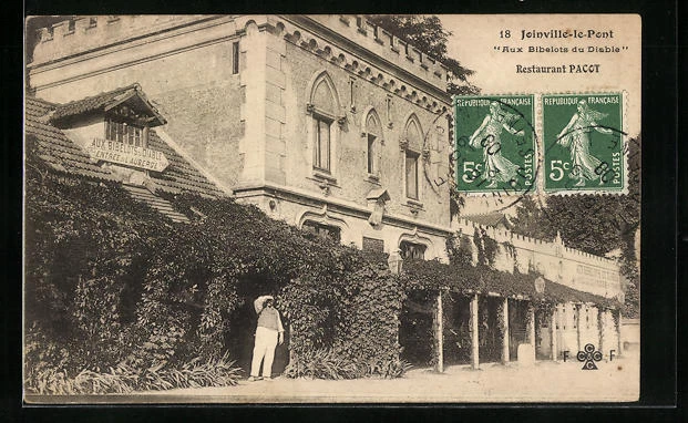 CPA Joinville-le-Pont, Restaurant Pacot, Aux Bibelots du Diable 1908