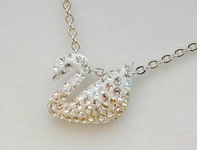 Swarovski Iconic Pave Crystal Swan Necklace NIB 5215038