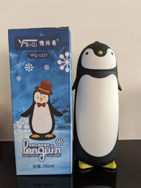Penguin Stainless Steel Vacuum Thermos Bottle 280 ML Black