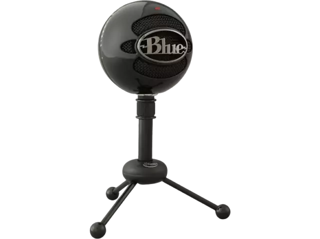 Micrófono - Blue Snowball Gloss Black, USB, Para PC, Mac y PS4, Negro