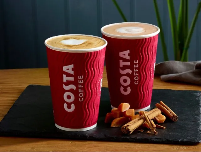 FIVE Costa Coffee any size handcrafted drinks