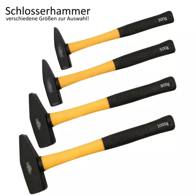 Schlosserhammer Hammer Fäustel zur Auswahl 300g/500g/800g/1000g Fiberglas Stiel