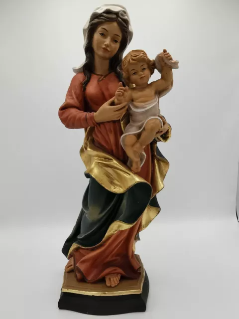 Große Holzfigur, Mutter Gottes mit Jesuskind - bemalt - Unikat 2